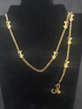 Auth Celine Triomphe Horse Carriage Necklace and Bracelet Set